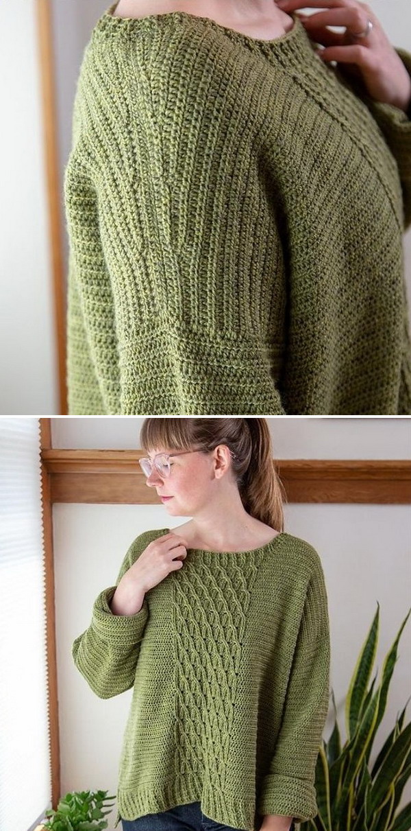 Hastings Cabled Sweater Free Crochet Pattern