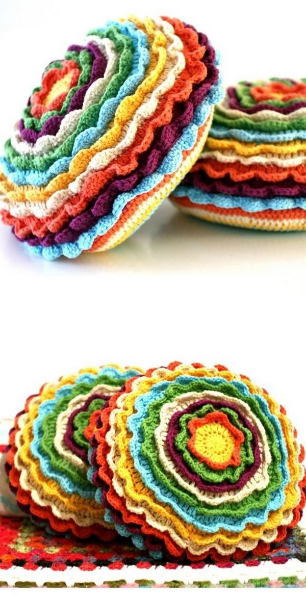 Blooming Flower Cushion(s) Free Crochet Pattern