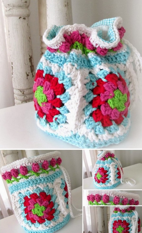 Tulip bucket bag FREE Crochet Pattern