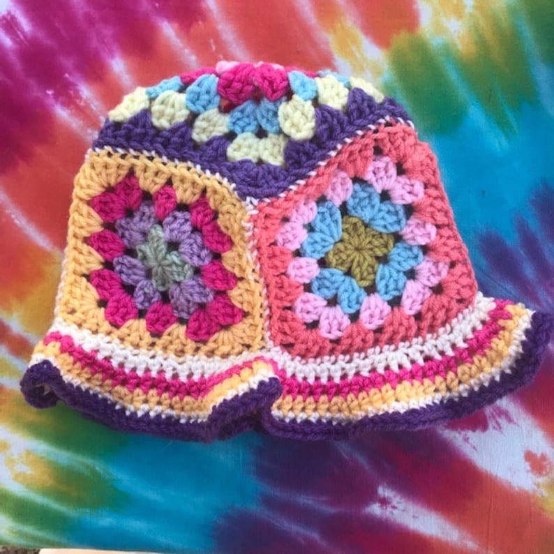 Bucket Hat Crochet Pattern Granny Square Weave Crochet