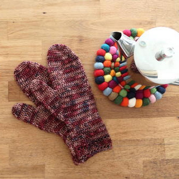 Fireside Mittens Free Crochet Pattern