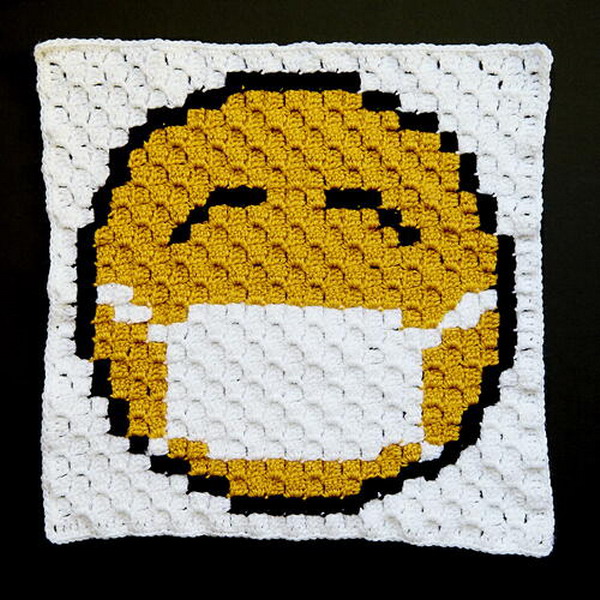 Covid Medical Mask Emoji C2c Crochet Block