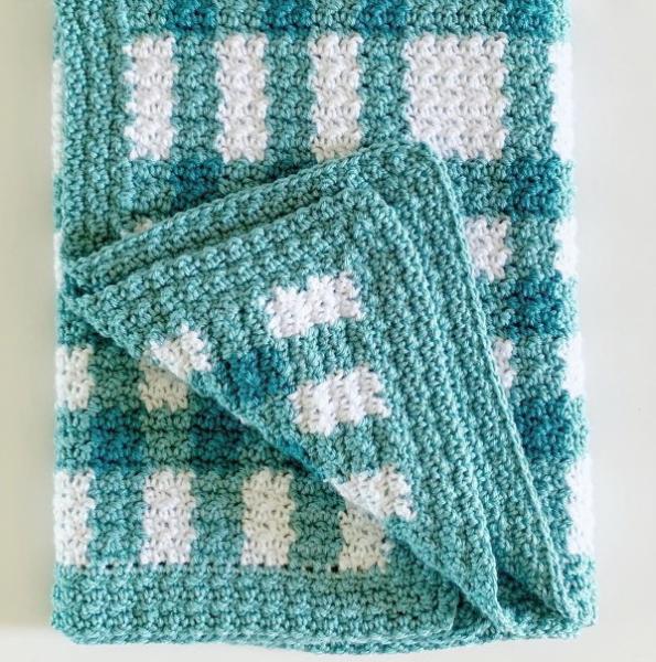 Griddle Stitch Gingham Blanket
