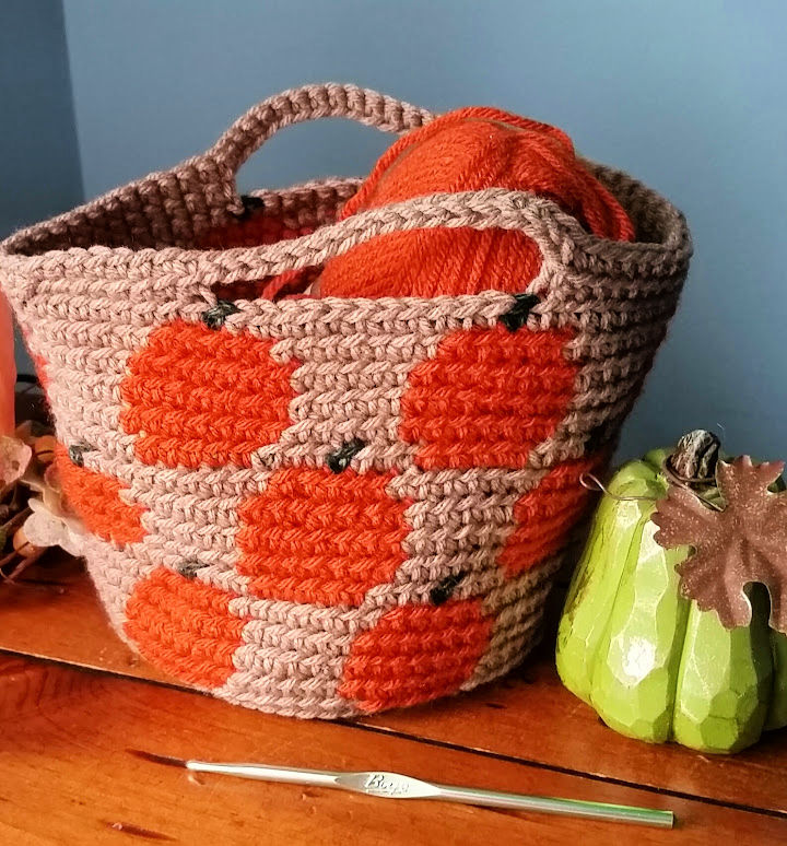 Crochet Pumpkin Basket Pattern
