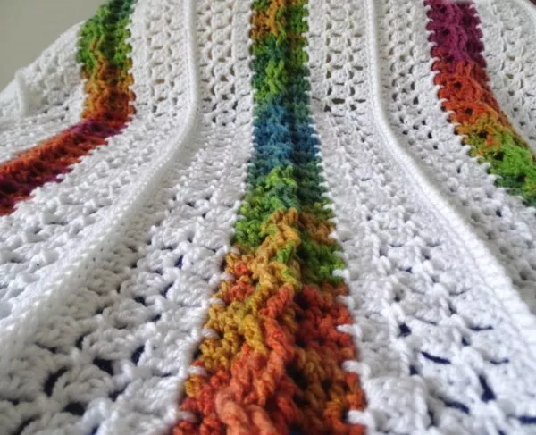 Mile a Minute Rainbow Crochet Afghan