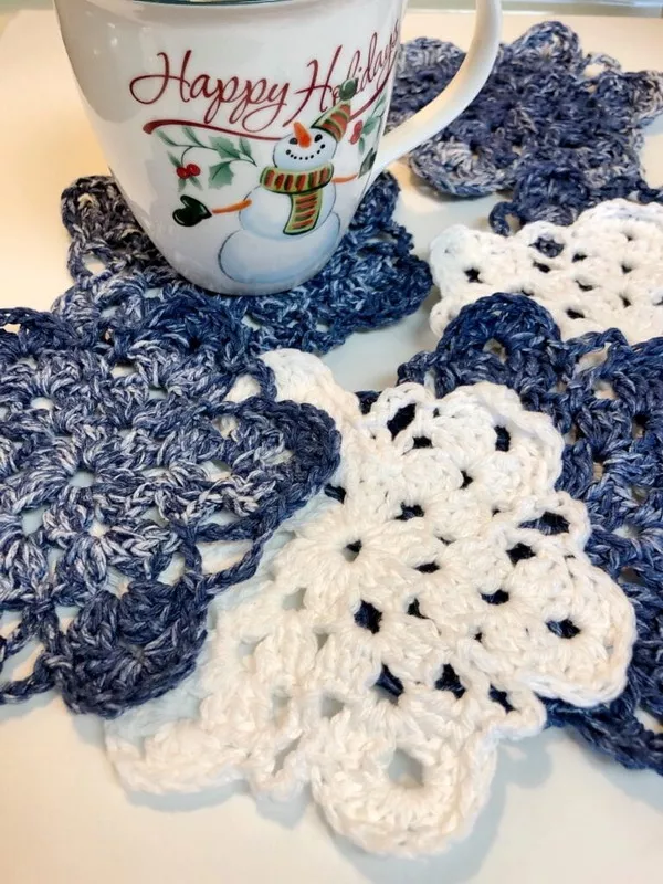 Simple Crochet Snowflake Coaster