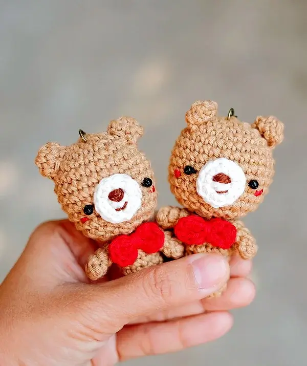 Bear Amigurumi Keychain Crochet Free Pattern