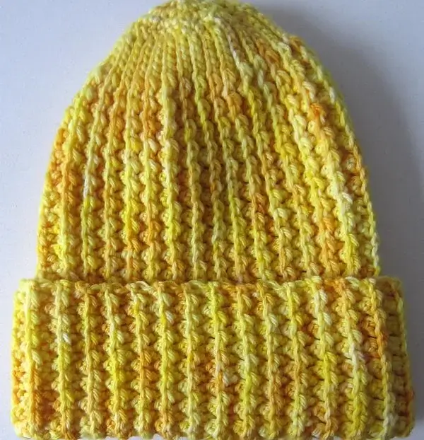 Faux Mistake Rib Easy Crochet Hat