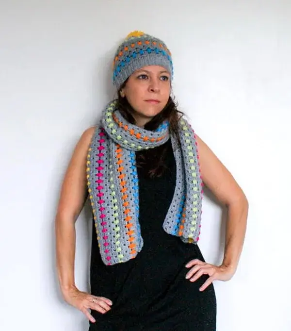 Granny Dot Hat And Scarf Pattern
