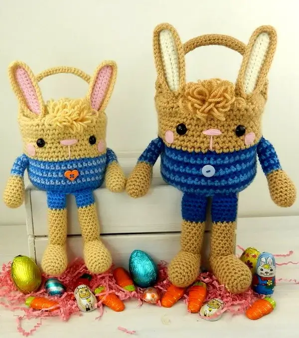 Rabbit And Lamb Easter Baskets Crochet Pattern