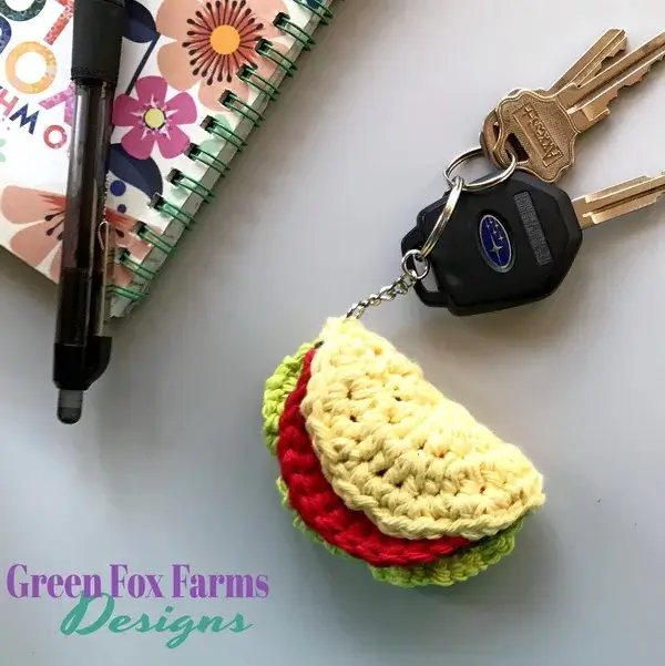 Taco Keychain Crochet Free Pattern