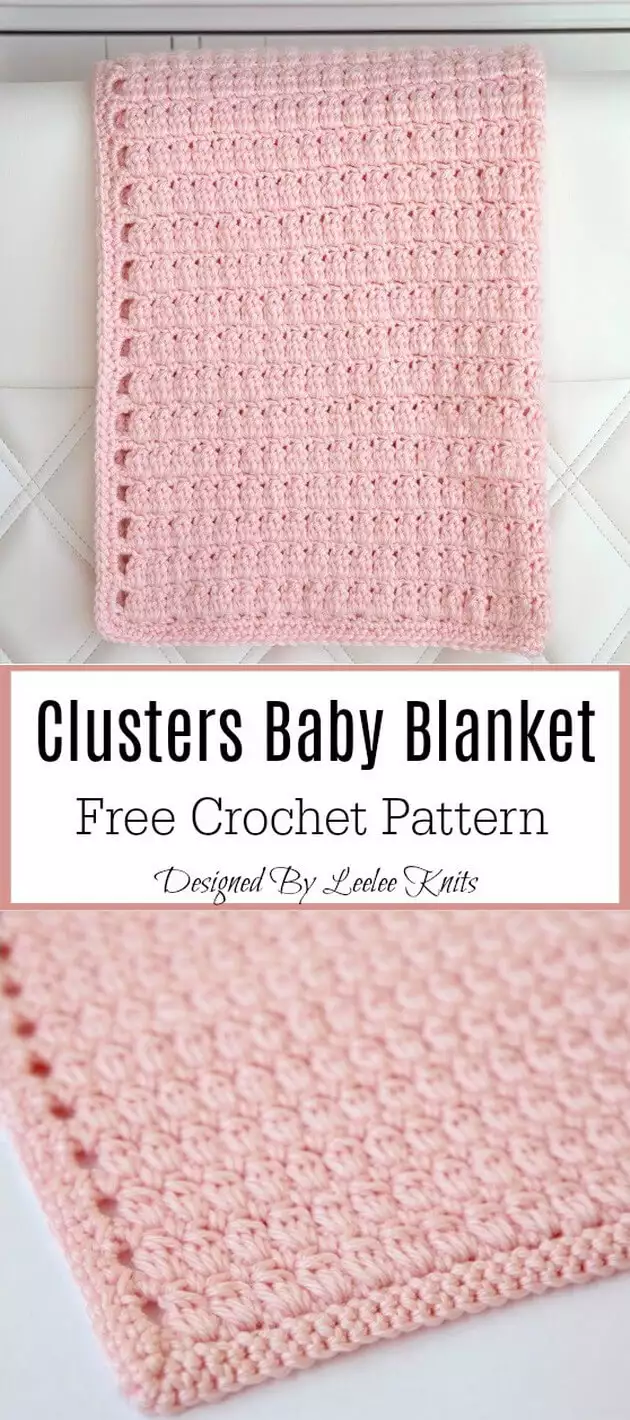 Crochet Cozy Clusters Baby Blanket Free Pattern and Video Tutorial