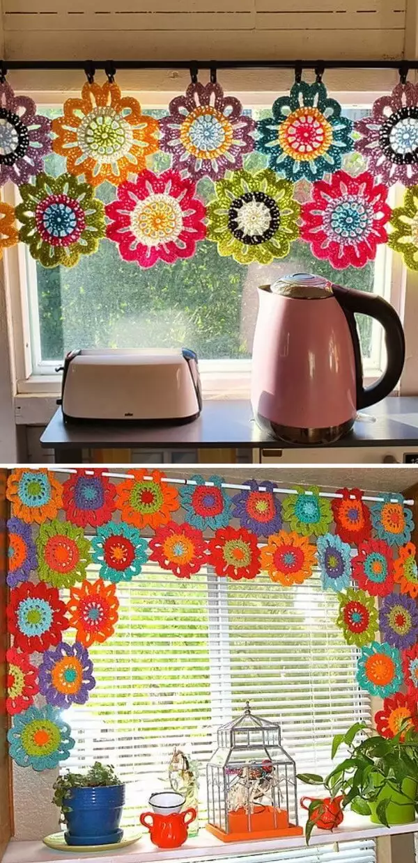 Flower Power Valance Free Crochet Patterns