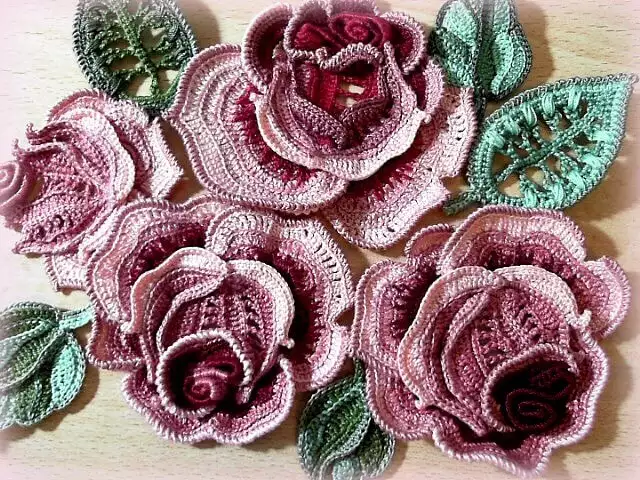 Irish crochet flowers free patterns