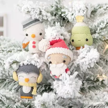 Mini Christmas Crochet Amigurumi Set Pattern By Aradiya Toys