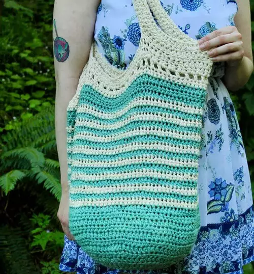 Striped Tote Bag Crochet Pattern