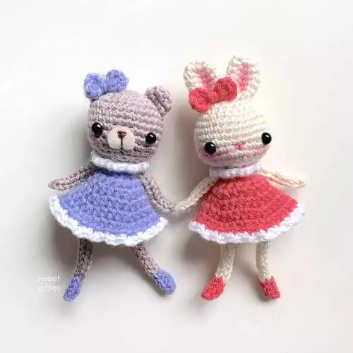 Bear And Bunny Buddies Amigurumi Dolls