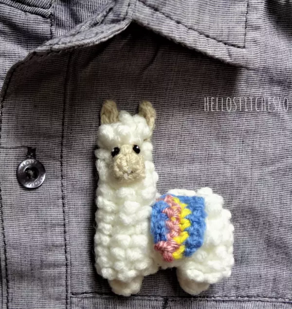 Crochet Llama Brooch Pattern