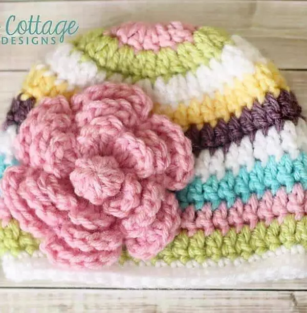 Large Crochet Flower Pattern For Hats
