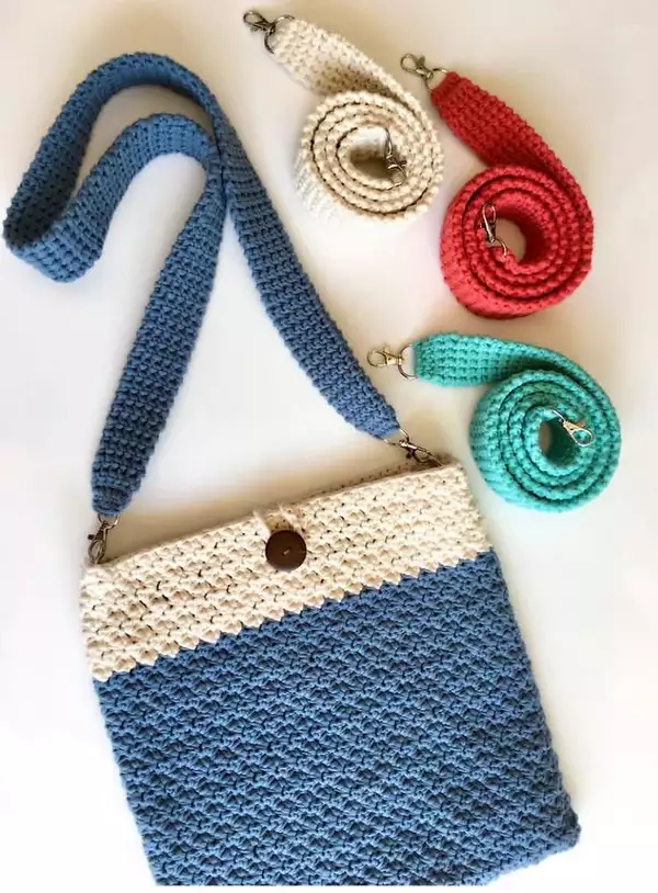Thermal Stitch Crochet Crossbody Bag Strap