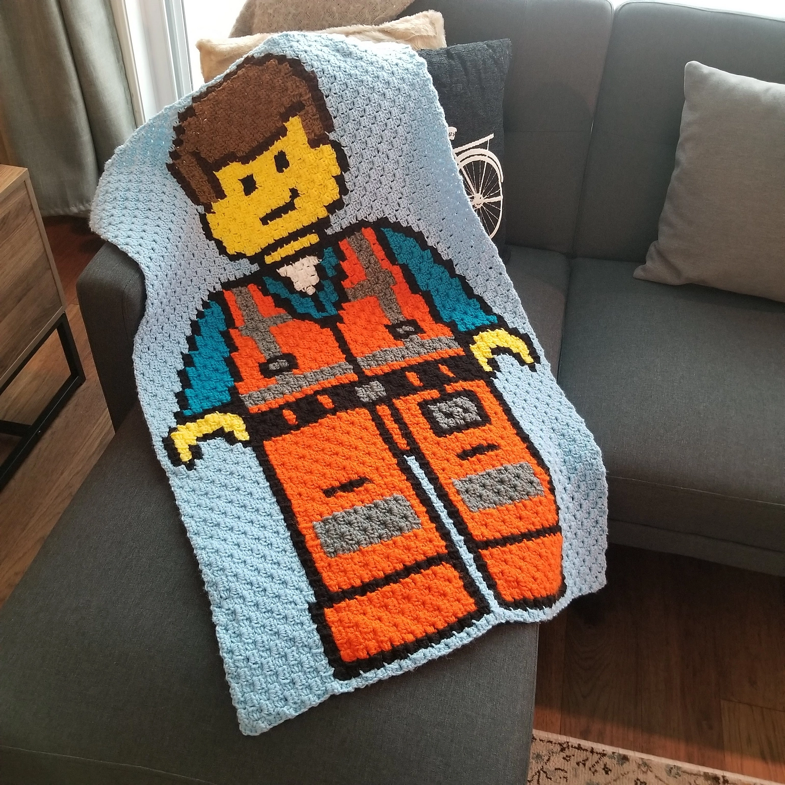 Crochet Lego Emmet Blanket Pattern Weave Crochet