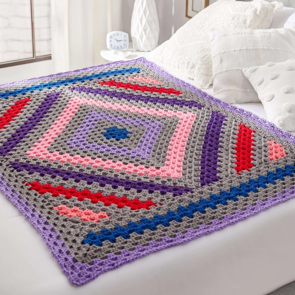 Diamond In The Rough Crochet Blanket Pattern