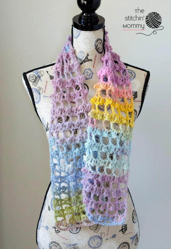 Lacy Picots Crochet Scarf Pattern