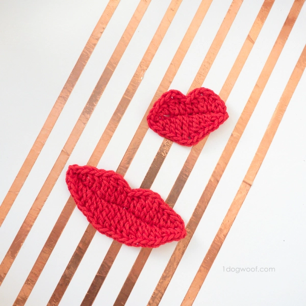 Crochet Lips Applique Pattern