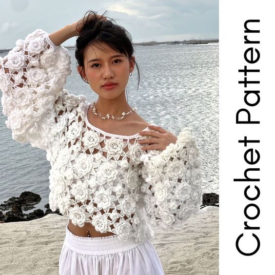 Camellia Sweater Crochet Pattern