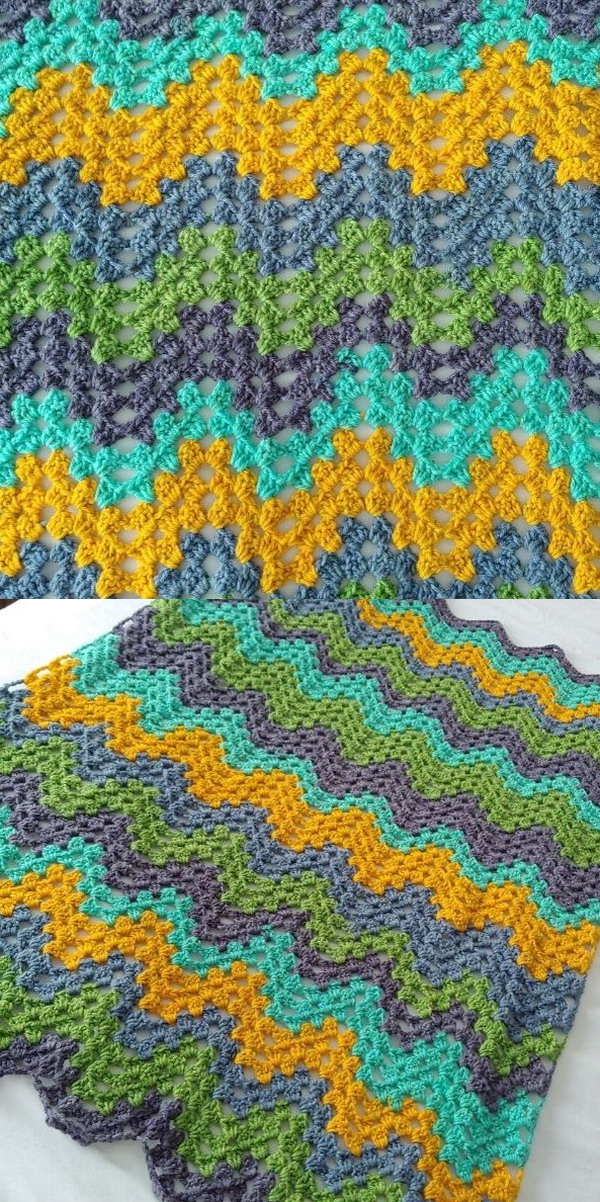 Granny Ripple Blanket Free Crochet Pattern
