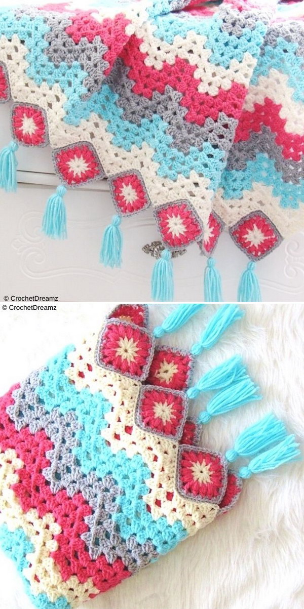 Granny Ripple Afghan Free Crochet Pattern