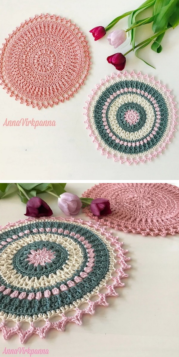 Winter Rose Mandala Free Crochet Pattern