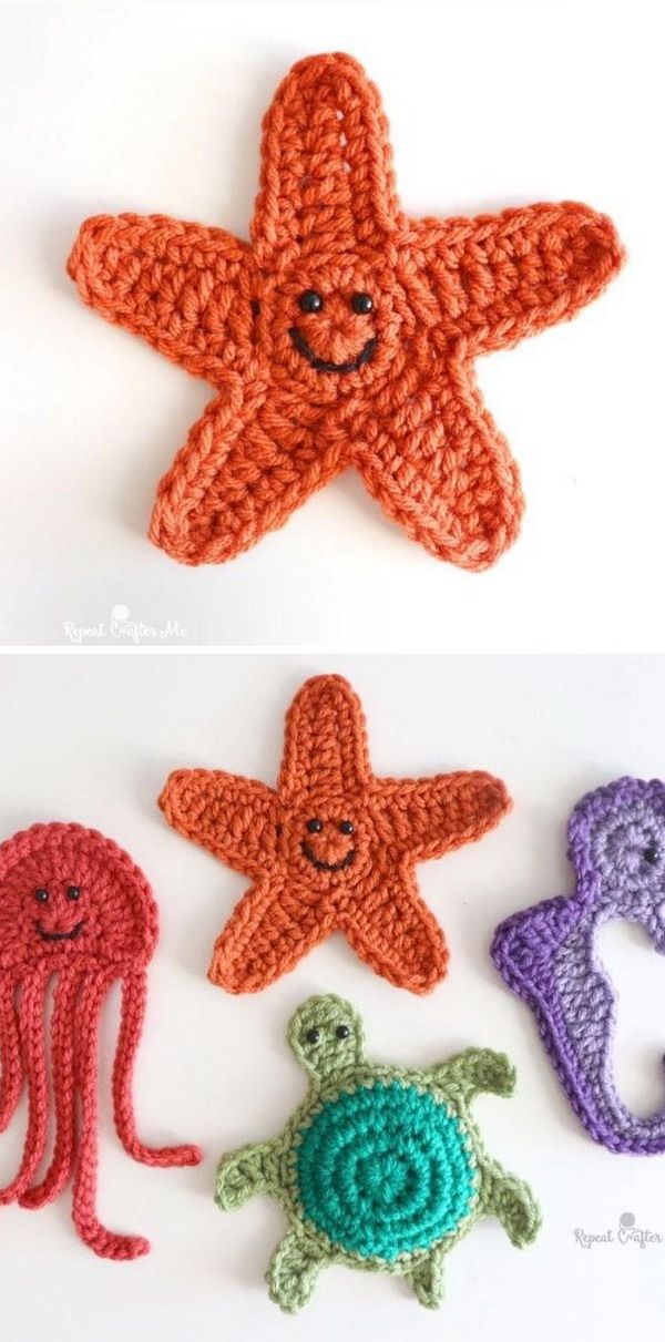 Ocean Friends Crochet Appliques