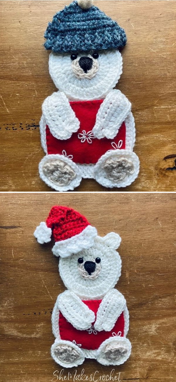 Polar Bear Gift Card Holder Free Crochet Pattern