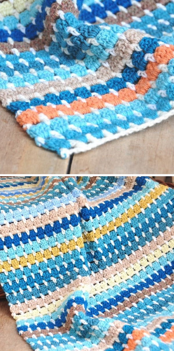 Granny Block Blanket - Yarn Stash Series Free Crochet Pattern