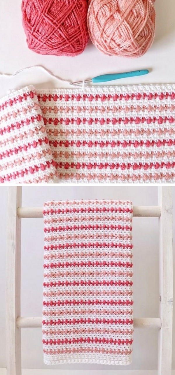 Puff Stripes Baby Blanket