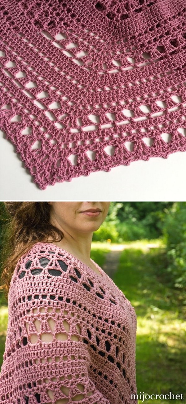 Lacy Day Poncho Free Crochet Pattern