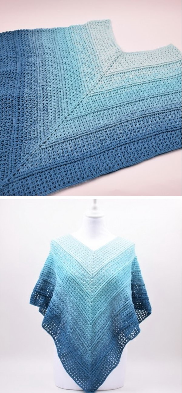 Timeless poncho twirls Free Crochet Pattern