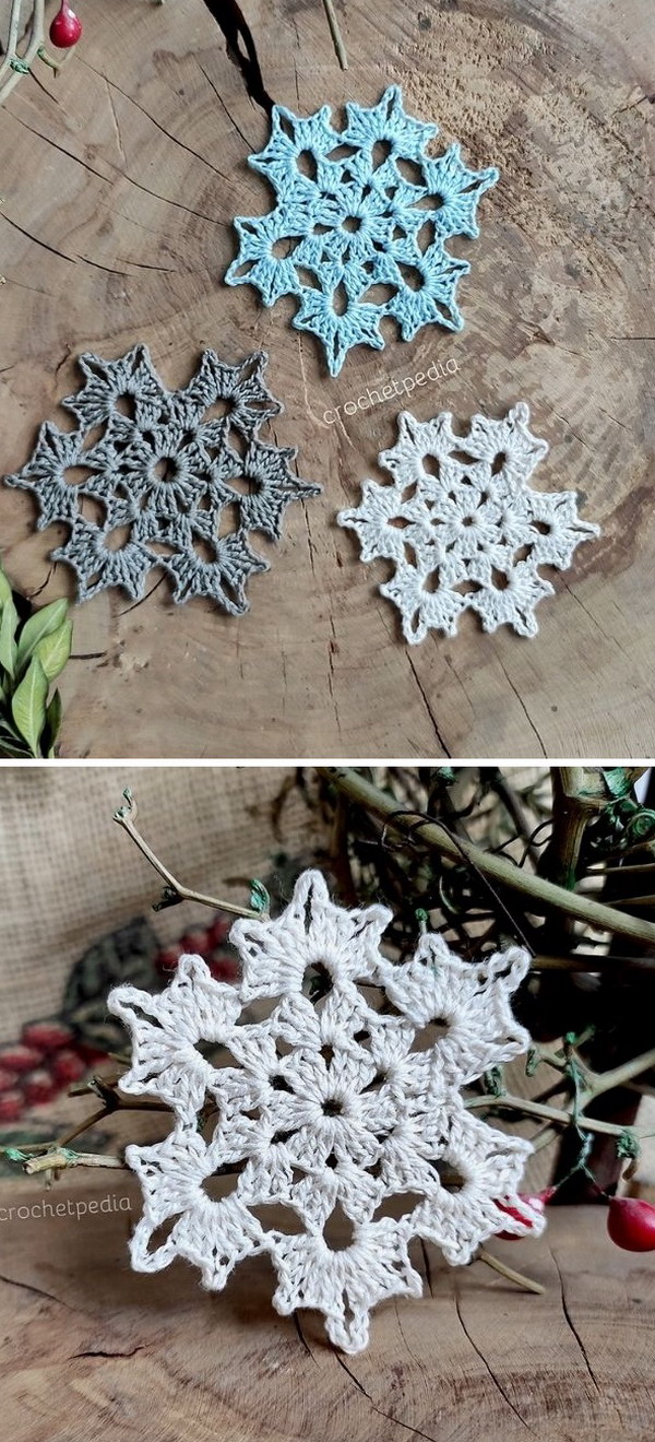 Frozen Flower Snowflake Free Crochet Pattern