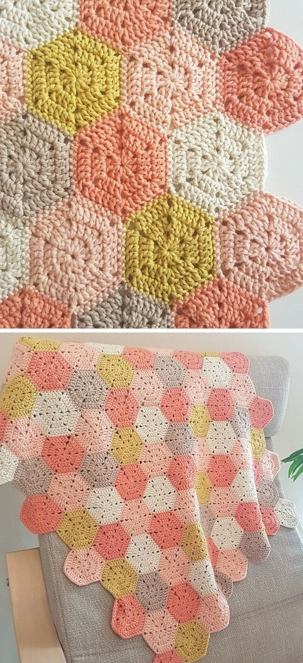 Hexi Blanket Free Crochet Pattern