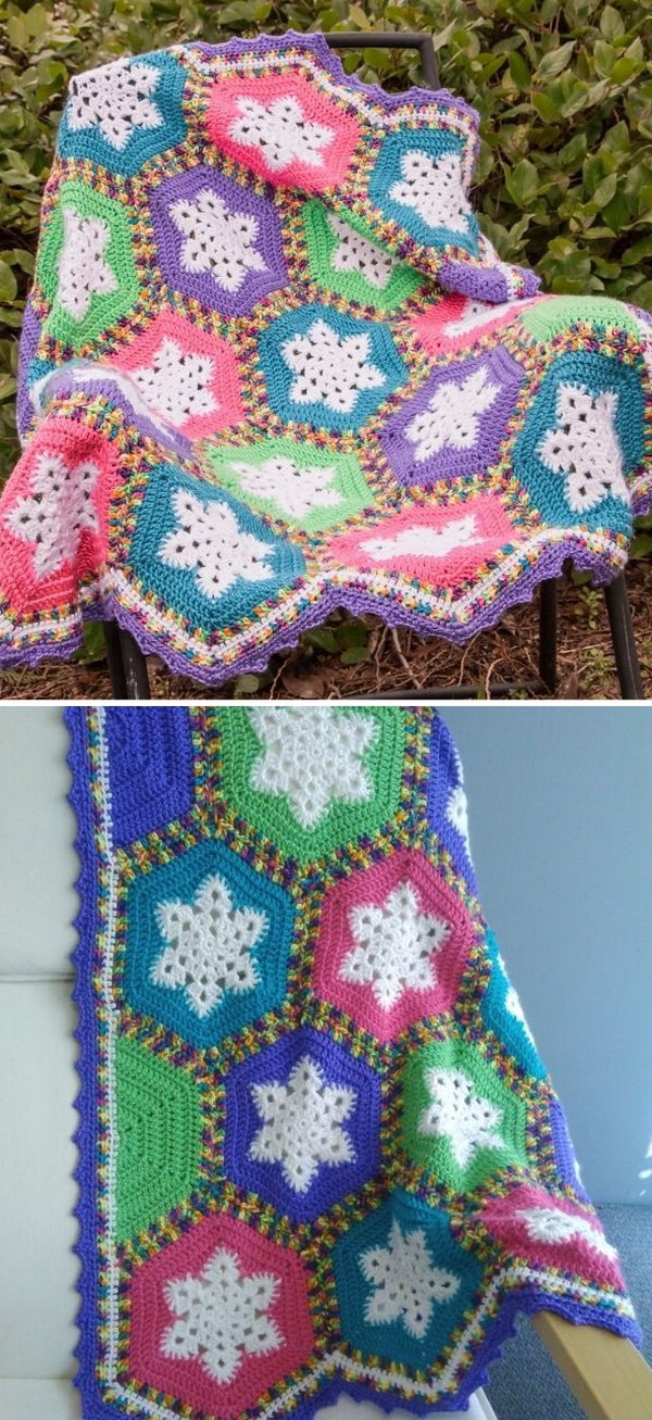Snowflake Afghan for Lainey Free Crochet Pattern