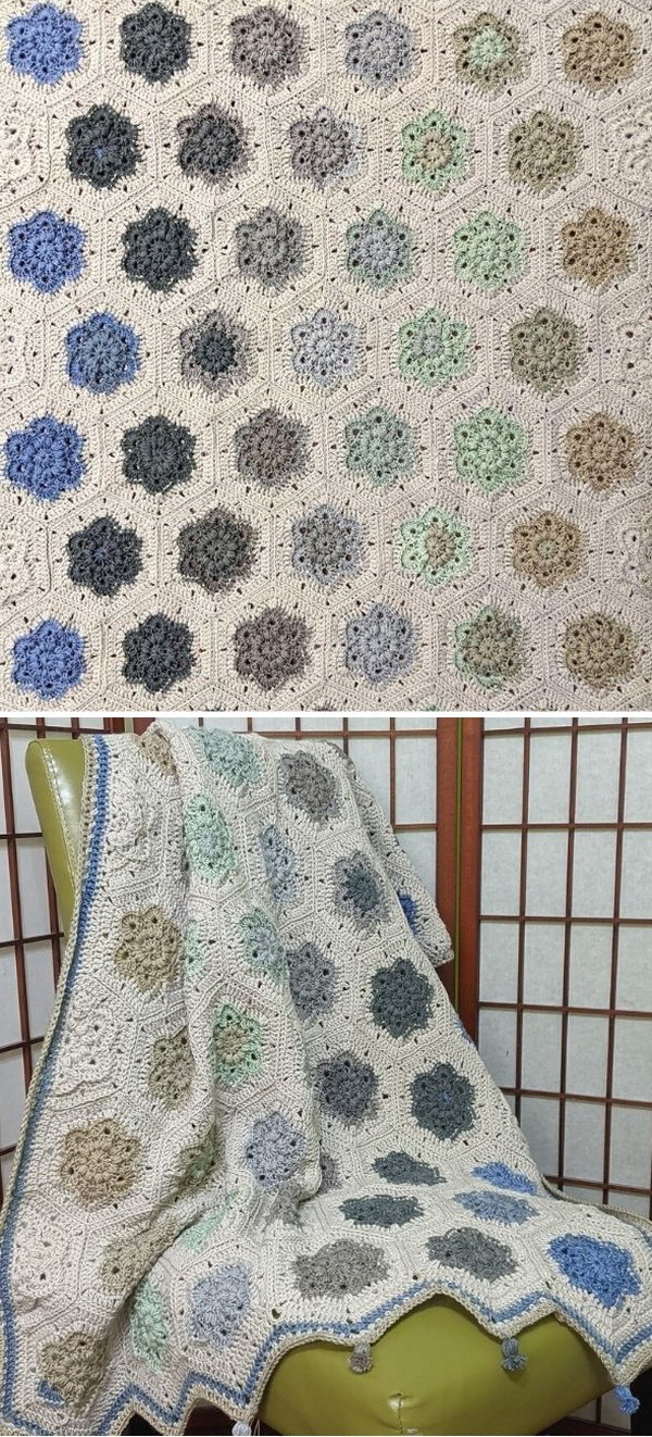 Mother’s Day Blanket - Wind Flower Hexagon Free Crochet Pattern