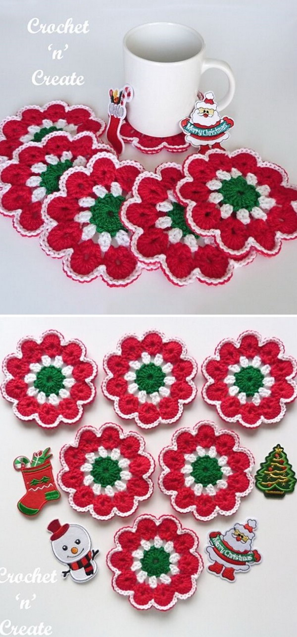 Merry Jingle Coaster Free Crochet Pattern
