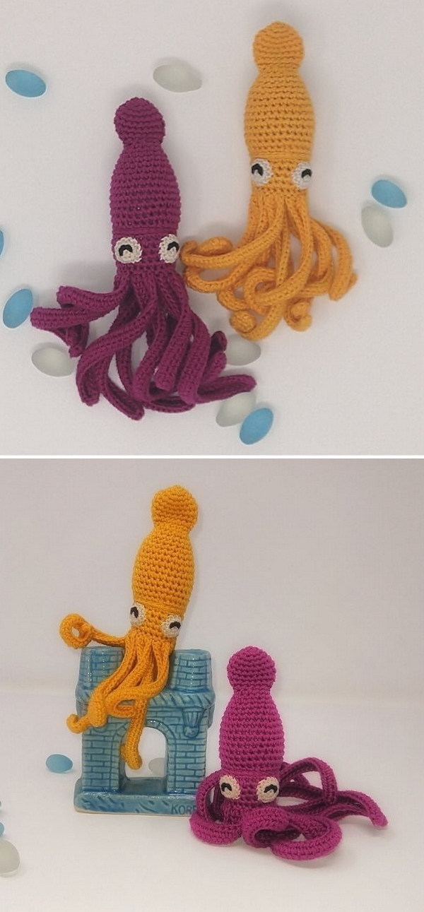 Squid Rattles Free Crochet Pattern