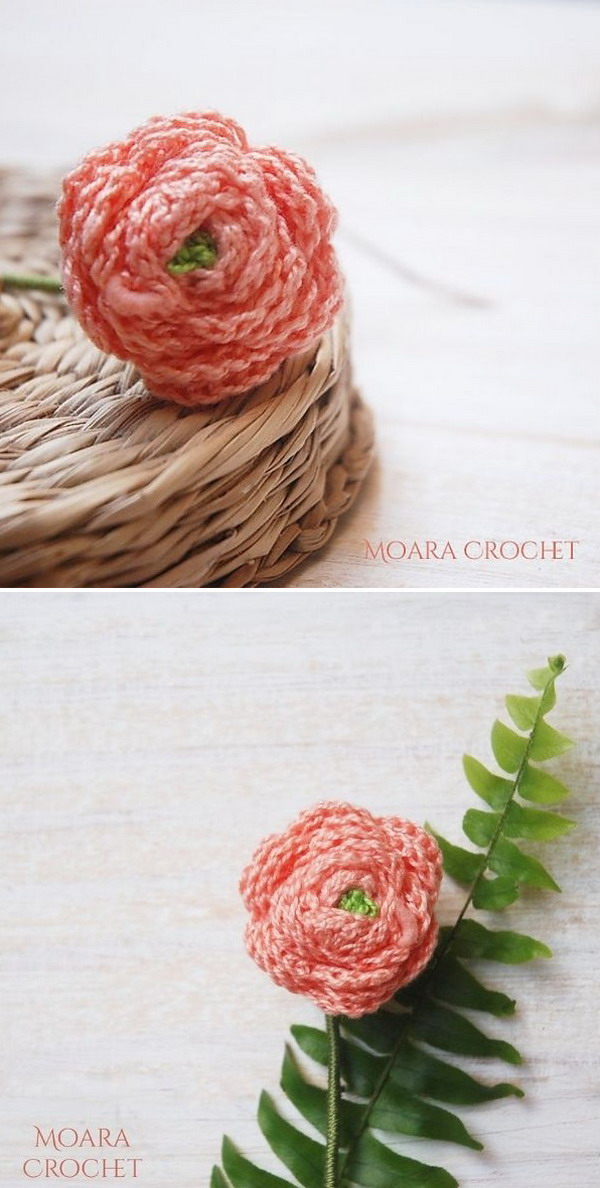 Ranunculus Flower Free Crochet Pattern