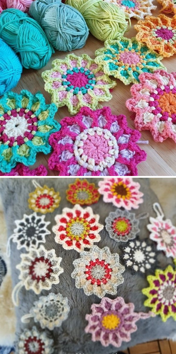 Dahlia-Daisy Flower Free Crochet Pattern
