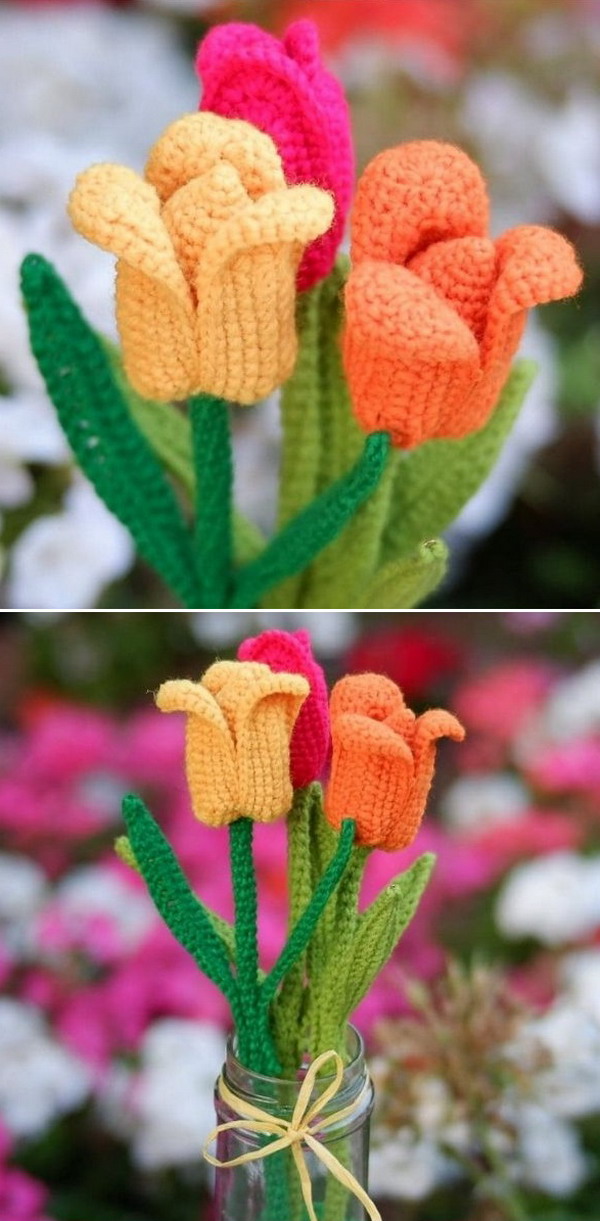 The Tulip Flower Free Crochet Pattern