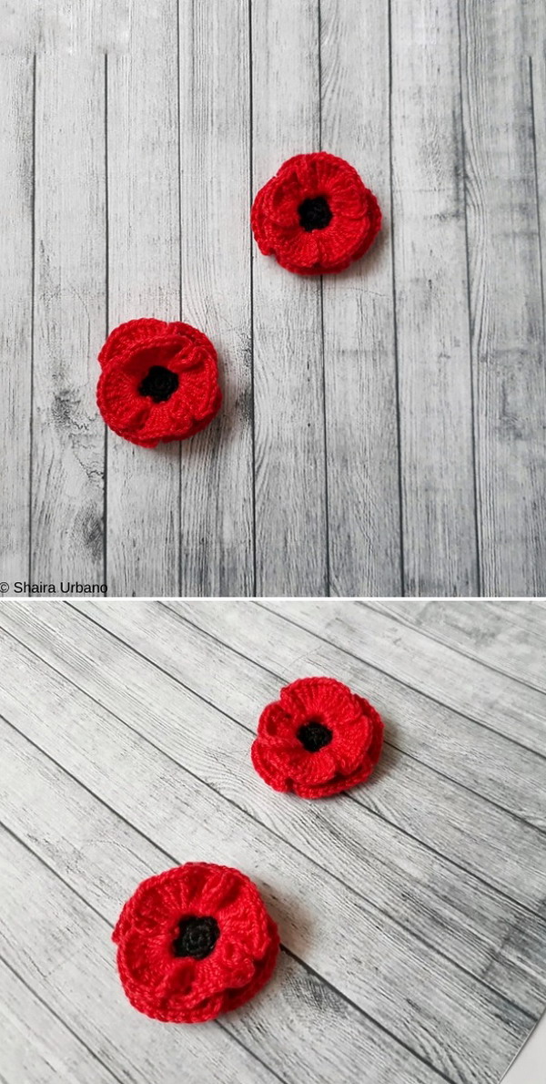 Poppy Flower Free Crochet Pattern