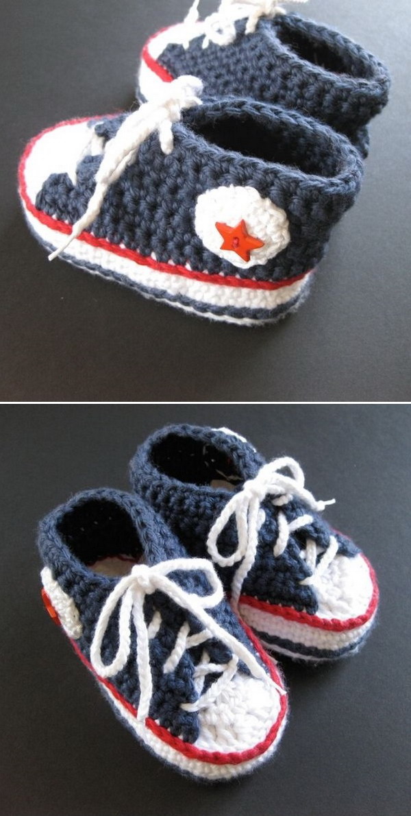 Baby Converse Booties Free Pattern