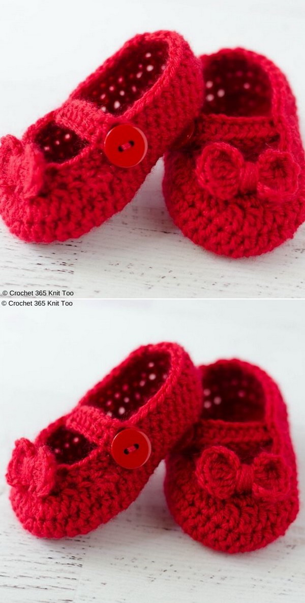 Simple Lovely Mary Jane Baby Booties